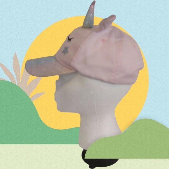 Pink Unicorn Embroidered Girls Toddlers Hook & Loop Adjustable Cap Hat - Picture 4 of 16